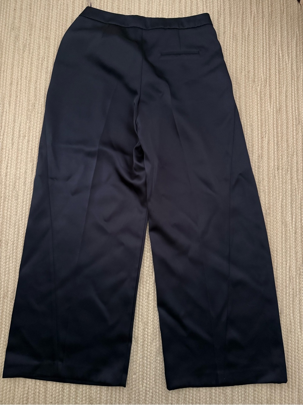 Zara Navy Silk Pants - Picture 3 of 3